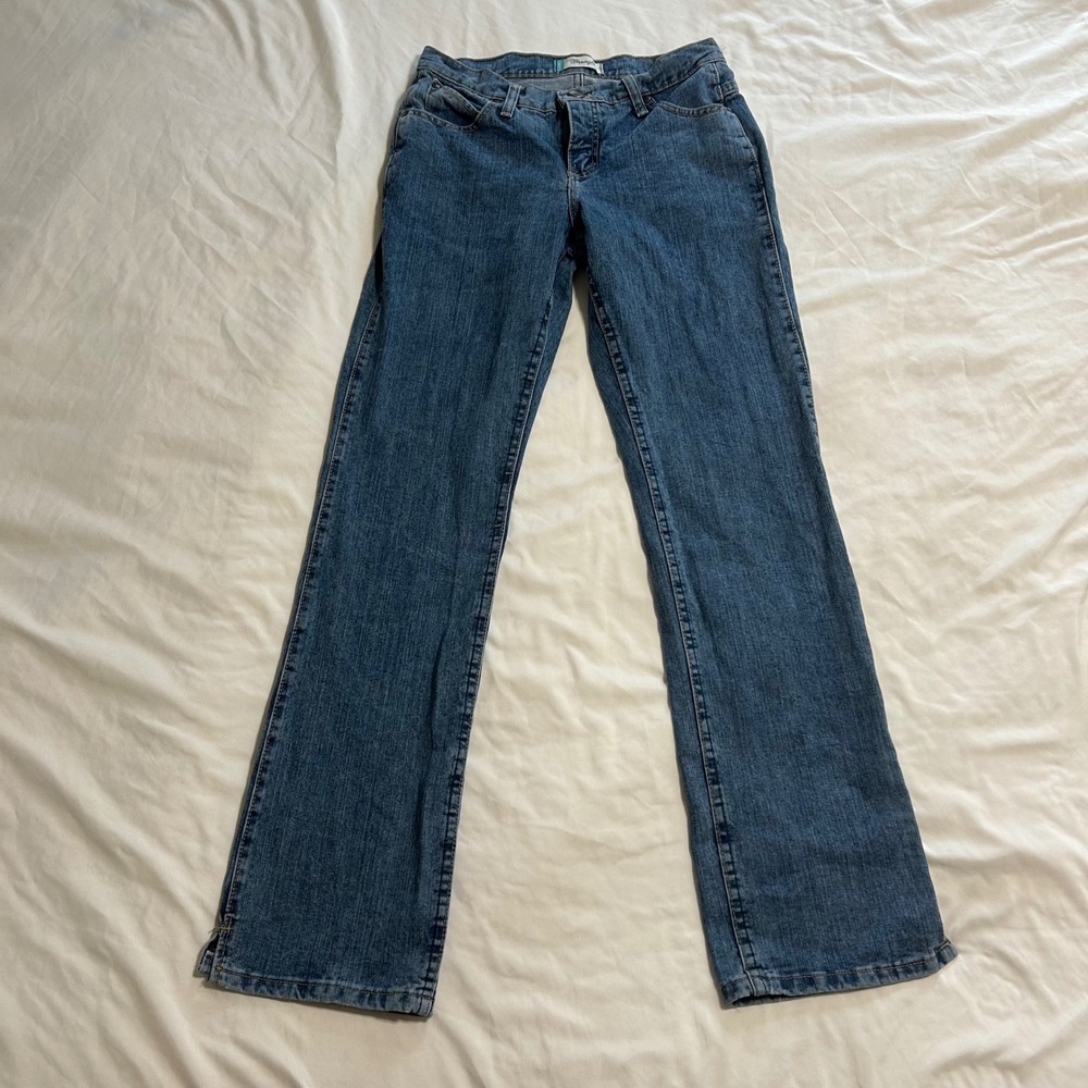 Wrangler Cowgirl Cut Cash Jeans Womens Blue Straight Leg Mid Rise Denim Size 5/6